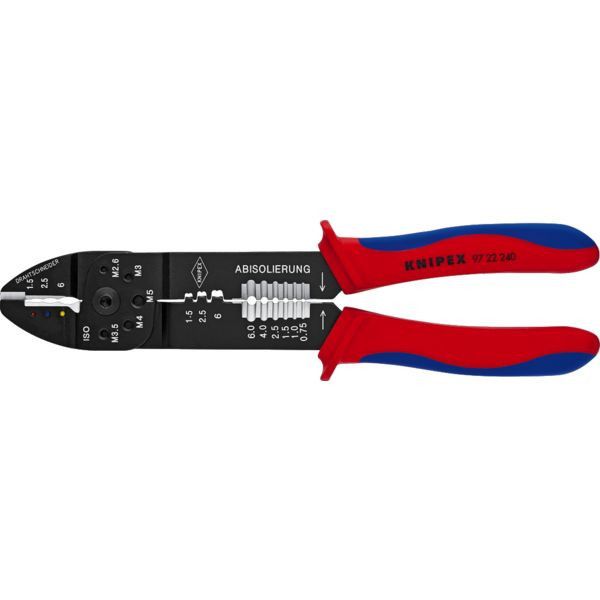 Pince à sertir avec gaines bi-matière noire laquée 240 mm KINPEX 97 22 240