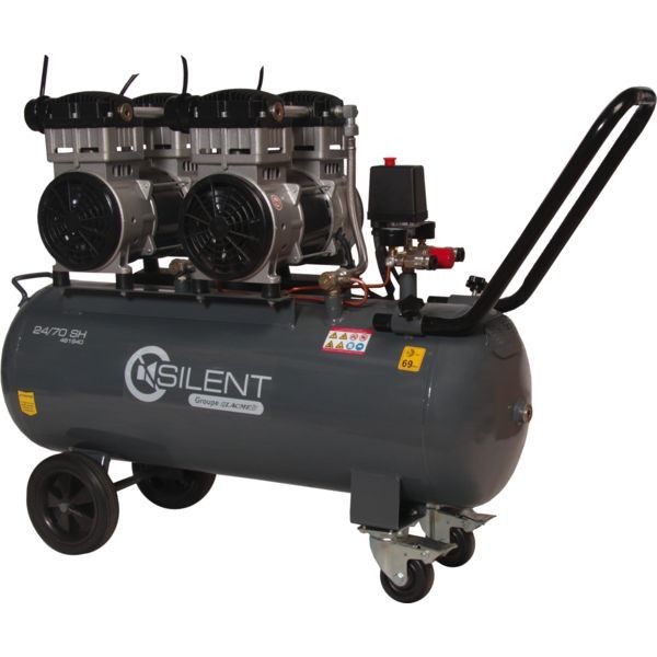 Compresseur mobile silencieux  70 L - 16 m3/h
