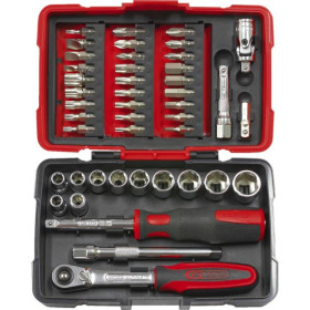 Cliquet et douilles 1/4 coffret de 44 pièces