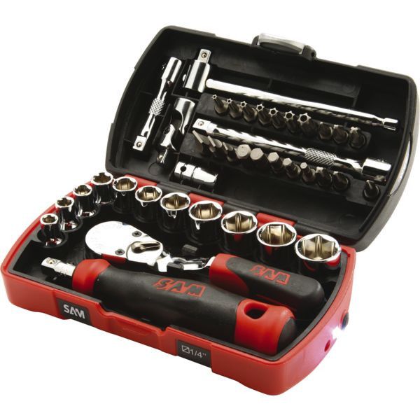 Cliquet et douilles 1/4 coffret de 40 pièces