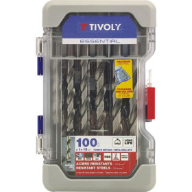 Coffret 100 forets métaux HSS TIVOLY de 1 à 13 mm