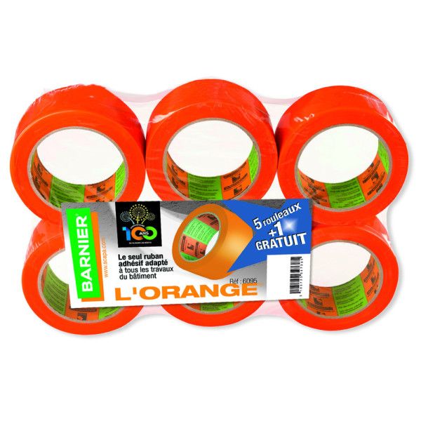 Lot 5 + 1 Gratuit rubans adhésifs orange 6095