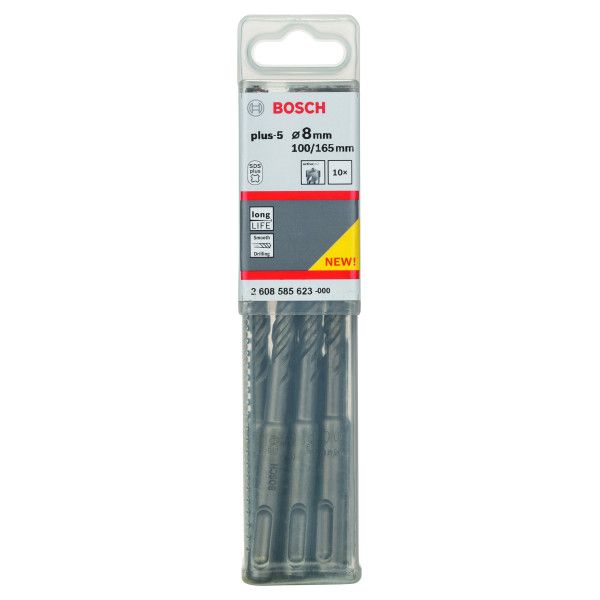 10 Forets beton sds plus 5 PRO 8x100x165mm