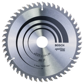 Lame scie circulaire Optiline Bois 210x30x2,8mm , 48D