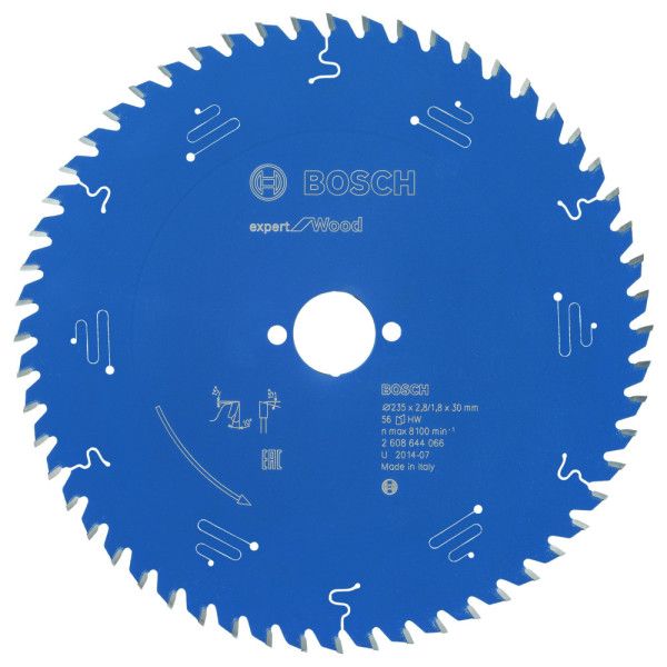 Lame scie circulaire Expert Bois 235x30x2,8mm , 56D