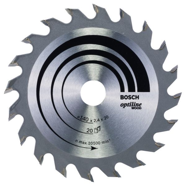 Lame scie circulaire Optiline Bois 140x20/12,7x2,4mm , 20D