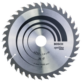 Lame scie circulaire Optiline Bois 210x30x2,8mm , 36D