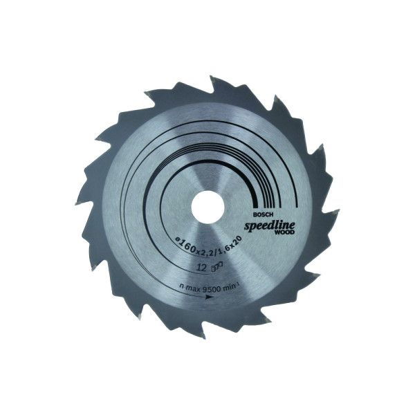 Lame scie circulaire Speedline Bois 160x20x2,4mm , 12D