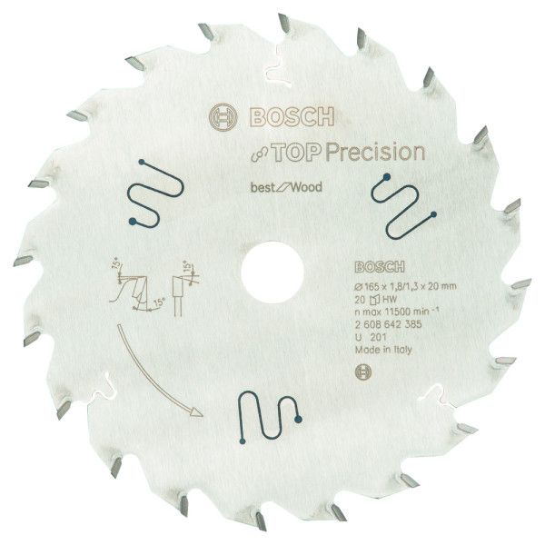 Lame scie circulaire Best Bois 165x20x1,8mm , 20D