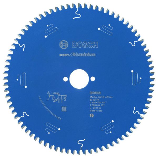 Lame scie circulaire Expert Aluminium 235x30x2,6mm , 80D