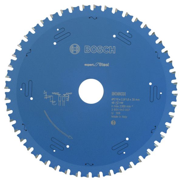 Lame scie circulaire Expert Métal 210x30x2,0mm , 48D
