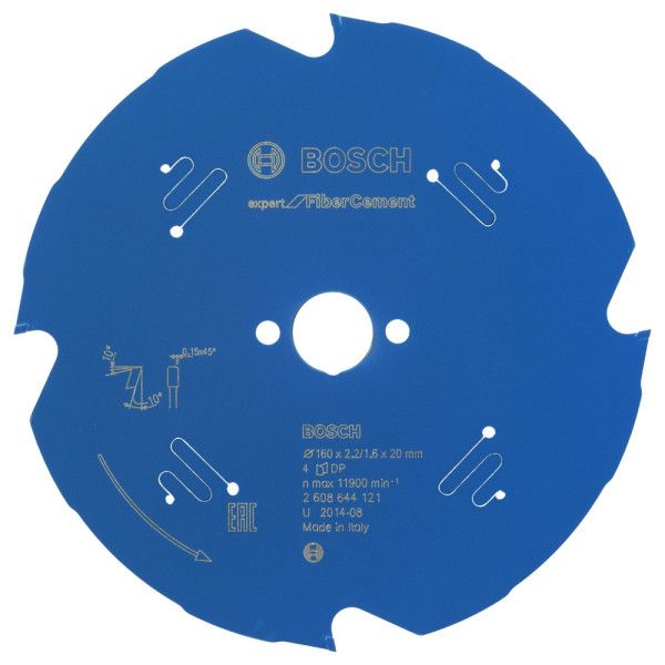 Lame scie circulaire Diamant Fibrociment 160x20x2,2m , 4D