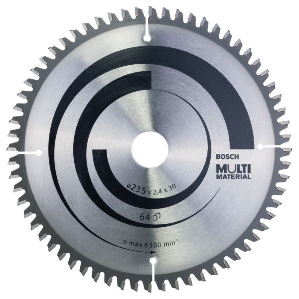 Lame scie circulaire Multimatériaux 235x30/25x2,4mm , 64D