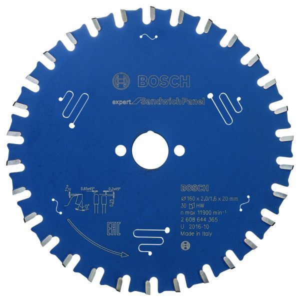 Lame scie circulaire Expert Panneaux Sandwich 160x20x2,0mm , 30D