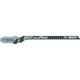 3 Lames scie sauteuse HCS Bois 83mm , Pas : 2mm T119BO