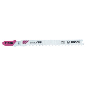 3 Lames scie sauteuse HCS Clean Polypropylène 100mm , Pas : 4mm T102D