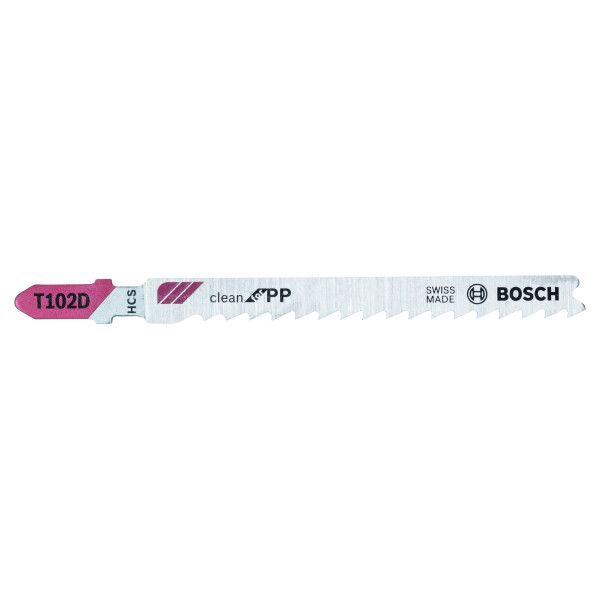 3 Lames scie sauteuse HCS Clean Polypropylène 100mm , Pas : 4mm T102D