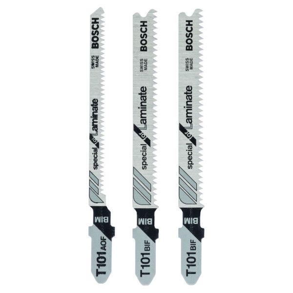 Kit 3 Lames scie sauteuse Spécial Panneaux laminés T 101 BIF (2x), T 101 AOF