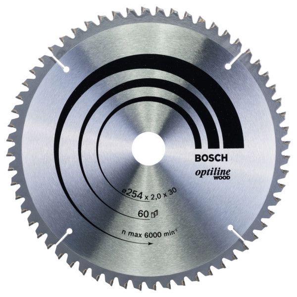 Lame scie circulaire Optiline Bois 254x30x2,0mm , 60D