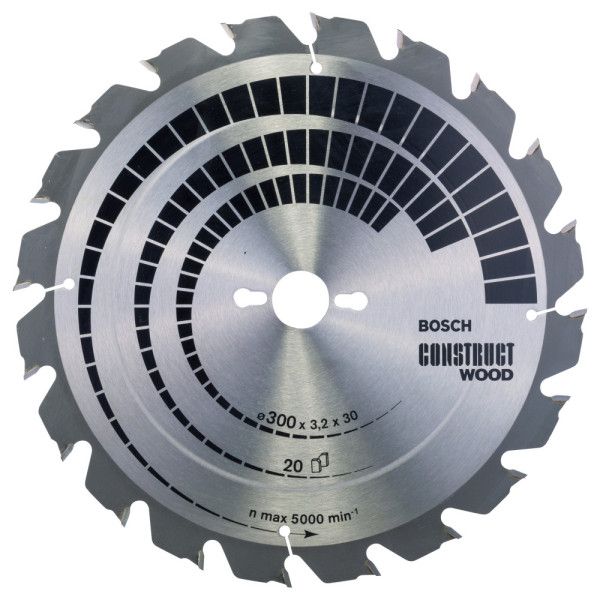Lame scie circulaire Bois de construction 300x30x3,2mm , 20D
