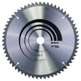 Lame scie circulaire Optiline Bois 305x30x2,5mm , 60D
