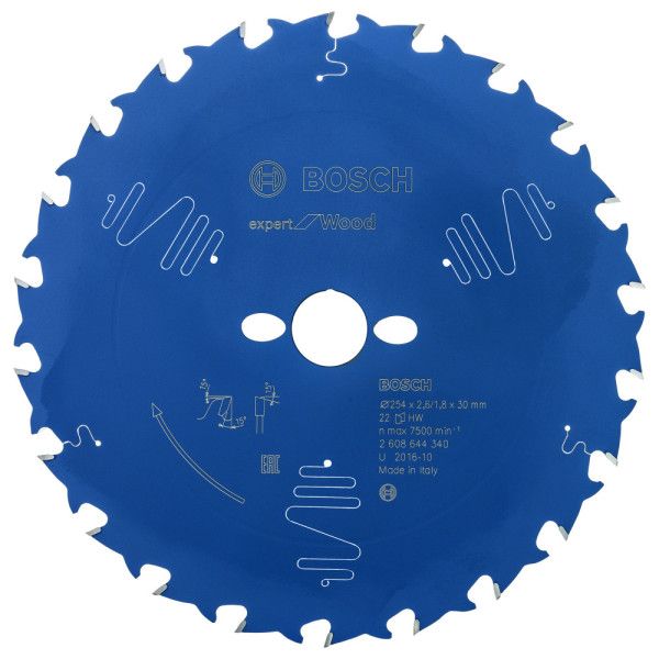 Lame scie circulaire Expert Bois 254x30x2,6/mm , 22D