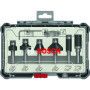 Coffret 6 fraises mixtes, pour araser chanfreiner, queue de 8mm