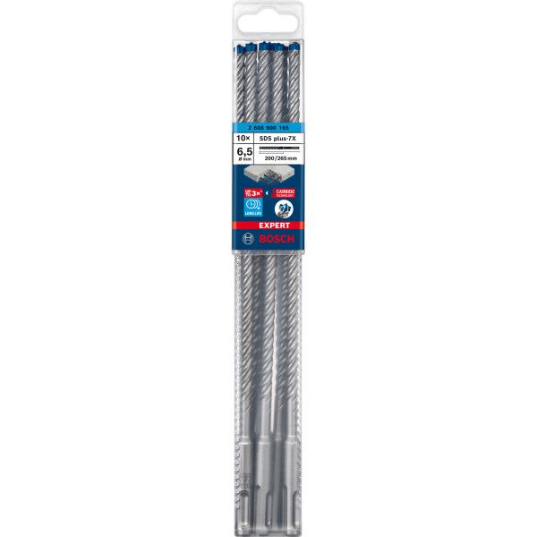 10 Forets beton sds plus 7X EXPERT 6.5x200x265mm