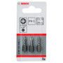 3 Embouts de vissage qualité extra-dure PH1 emmanchement hexagonal 25mm