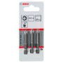 3 Embouts de vissage qualité extra-dure PH2 emmanchement hexagonal 49mm