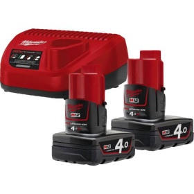 Pack énergie 2 batteries 12V Lithium 4.0 Ah + chargeur universel