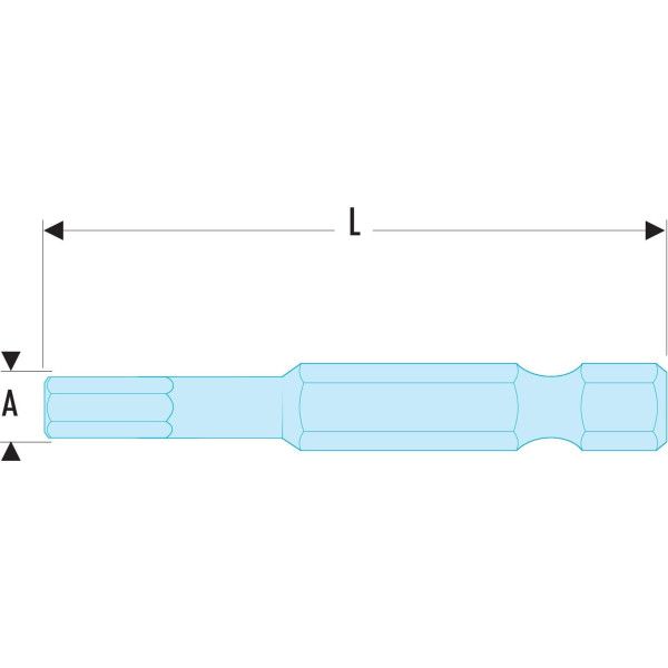 Embout Facom 1/4" 6 Pans 3 Mm - Longueur 50 Mm - Qualité Pro