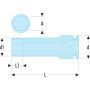 Douille impact 1/2' long fine 6pt 17mm - FACOM NSB.17