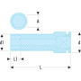 Douille impact 1/2' long fine 6pt 21mm - FACOM NSB.21