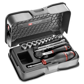 Coffret douil 1/4' 6p mm r.161b 15pc - FACOM R.161-2P6