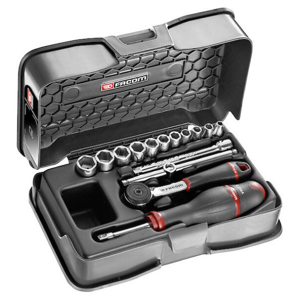 Coffret douil 1/4' 6p mm r.161b 15pc - FACOM R.161-2P6