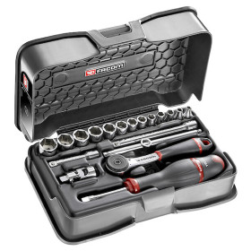 Coffret douil 1/4' 6p mm r.161b 19pc - FACOM R.161-3P6