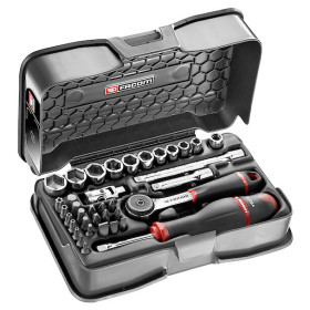 Coffret douil 1/4' 6p in r.161b 37pc - FACOM R.161-5P6U