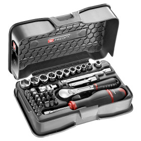 Coffret douil 1/4' 6p mm rl.161 37pc - FACOM RL.161-6P6