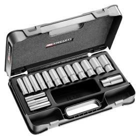 Coffret douil 1/2' longues 6p mm 16pc - FACOM S.405AE