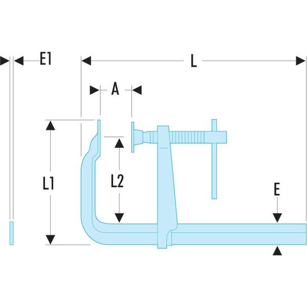 Serre-joint à Pompe FACOM 272A.800 - Longueur 800 Mm, Portée 100 Mm, Rail Traité
