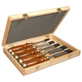 Ciseaux à bois manche bois - coffret de 5 pièces - STANLEY 2-16-217