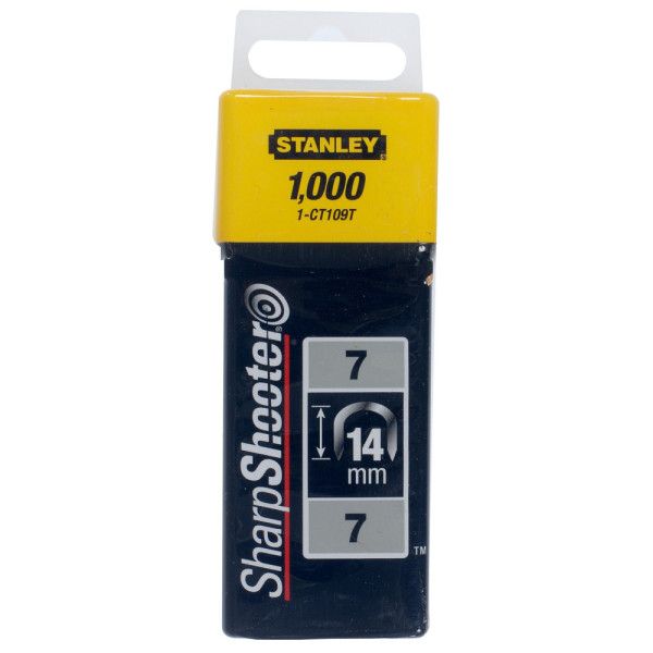 Agrafes cavaliers 14 mm type 7 - boite de 1000 pièces - STANLEY 1-CT109T