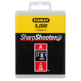 Agrafes 8 mm type A - boite de 5000 pièces - STANLEY 1-TRA205-5T
