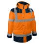 Parka haute visibilité orange fluo et bleu marine Paloma