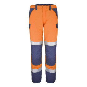 Pantalon silvertech orange fluo et bleu marine Escorial