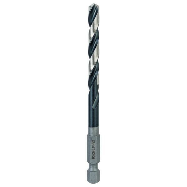 Foret hélicoïdal HSS à queue six pans 6,0 mm 6 x 57 x 98 mm, Pack de 1