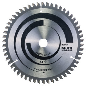Lame de scie circulaire Multi Material 190 x 20/16 x 2,4 mm, 54