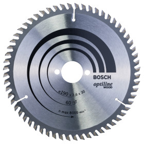 Lame de scie circulaire Optiline Wood 190 x 30 x 2,6 mm, 60