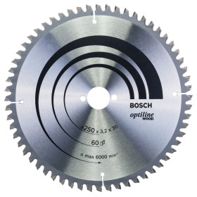 Lame de scie circulaire Optiline Wood 250 x 30 x 3,2 mm, 60